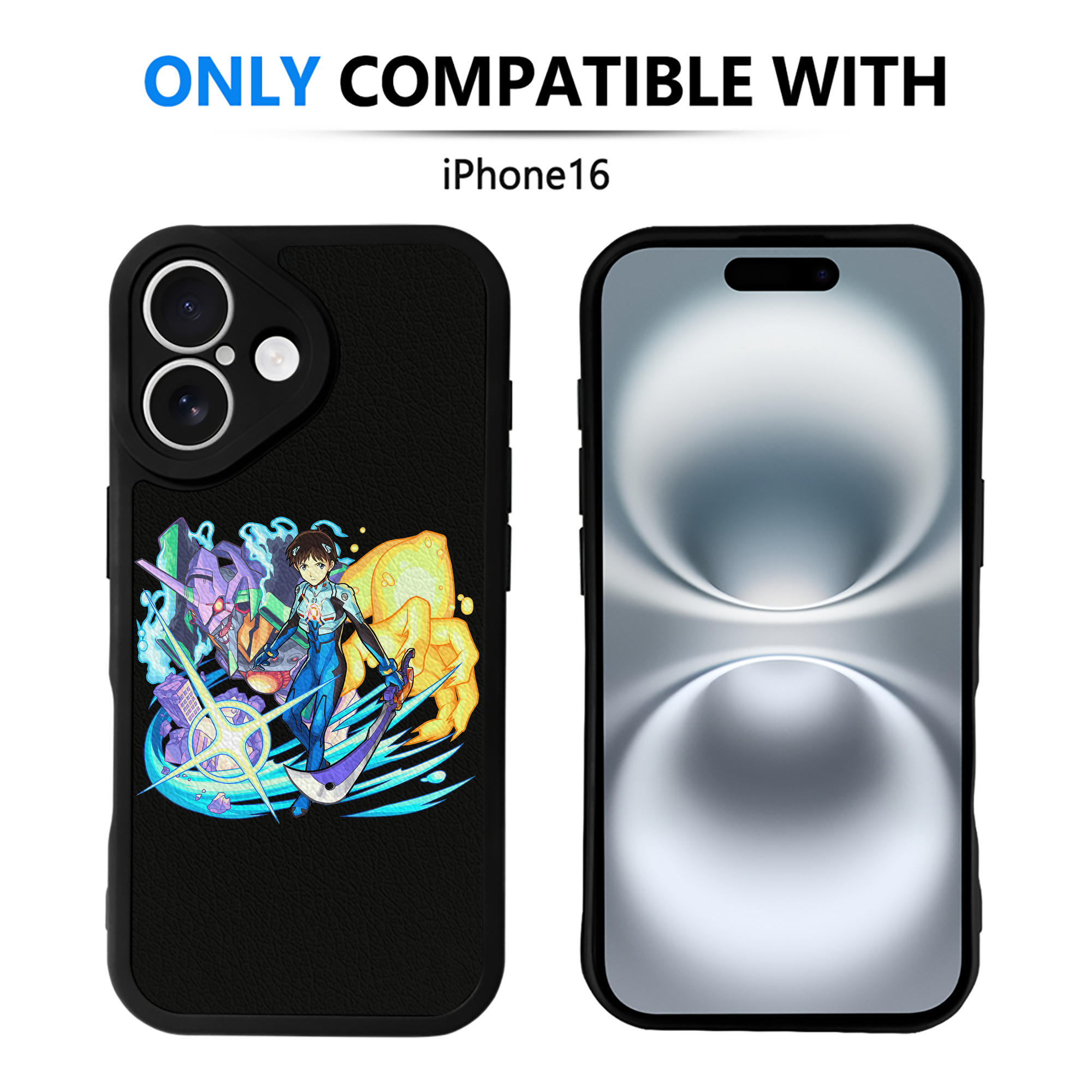 （画像用） EVA 新世紀エヴァンゲリオン 【iPhone 16シリーズ対応】シリコンスマホケース（レザー調） 材質：シリコン